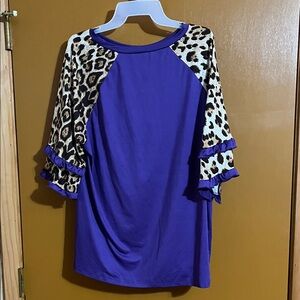 Purple Leopard Print Women's Tunic